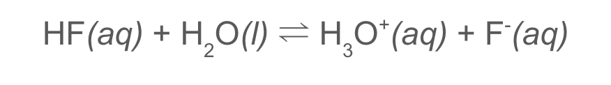 <p>present when weak acids + bases are in equilibrium</p>