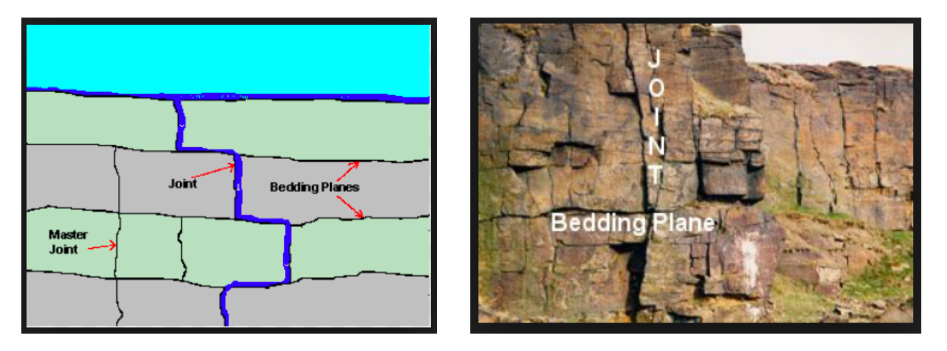 <p>Micro feature- vertical cracks caused by tectonic movement and contraction </p>
