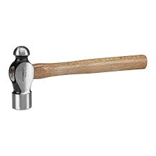 a hammer with a rounded end opposite the face, a type of peening hammer used in metal working.