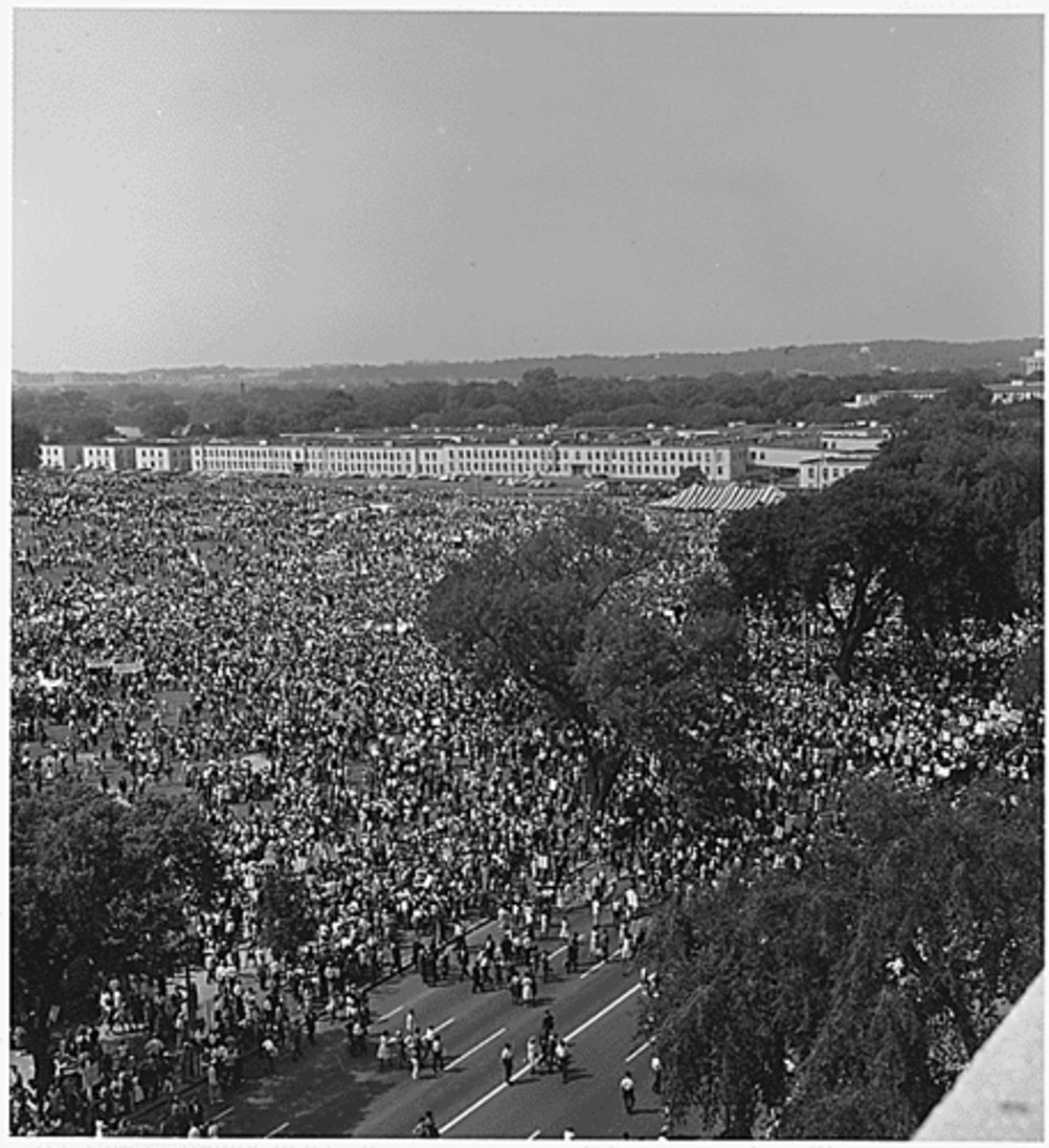 <p>held in 1963 to show support for the Civil Rights Bill in Congress. Martin Luther King gave his famous "I have a dream..." speech. 250,000 people attended the rally</p>