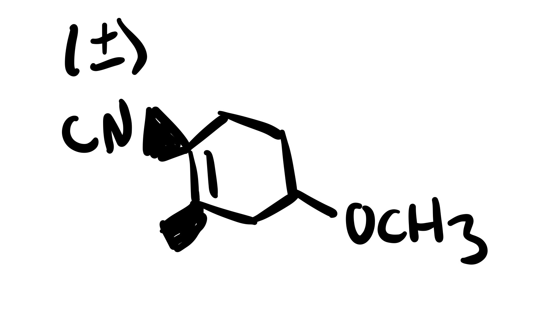 <p>Add diene to dienophile, add (+-)</p>