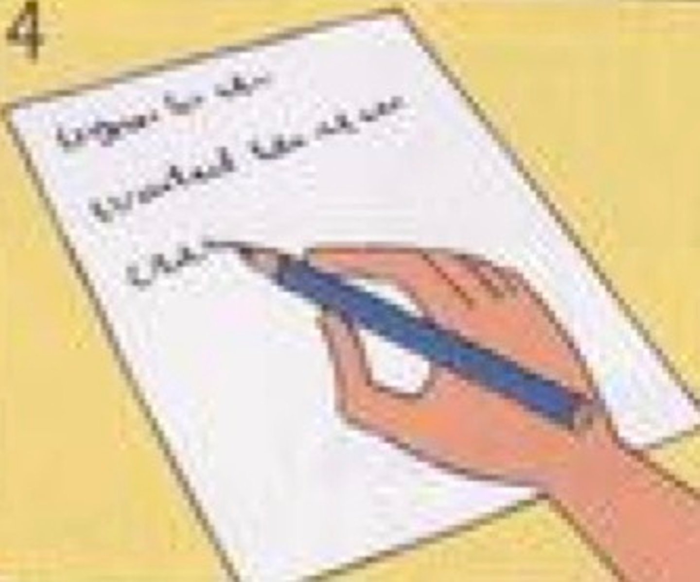 <p>(the words) To record information on paper using a pen or pencil.</p>