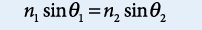 <p>relates incidence angles and refraction of a light ray passing from one medium to another</p><p></p><p>when a light ray travels from a medium with a higher index of refraction into a medium with a lower index of refraction, the ray refracts away from the medium, and vice versa</p><p>when a light ray is incident along the normal, the ray is not refracted</p>