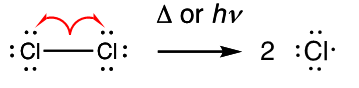 <p>Two radicals are formed by homolysis of a sigma bond</p>