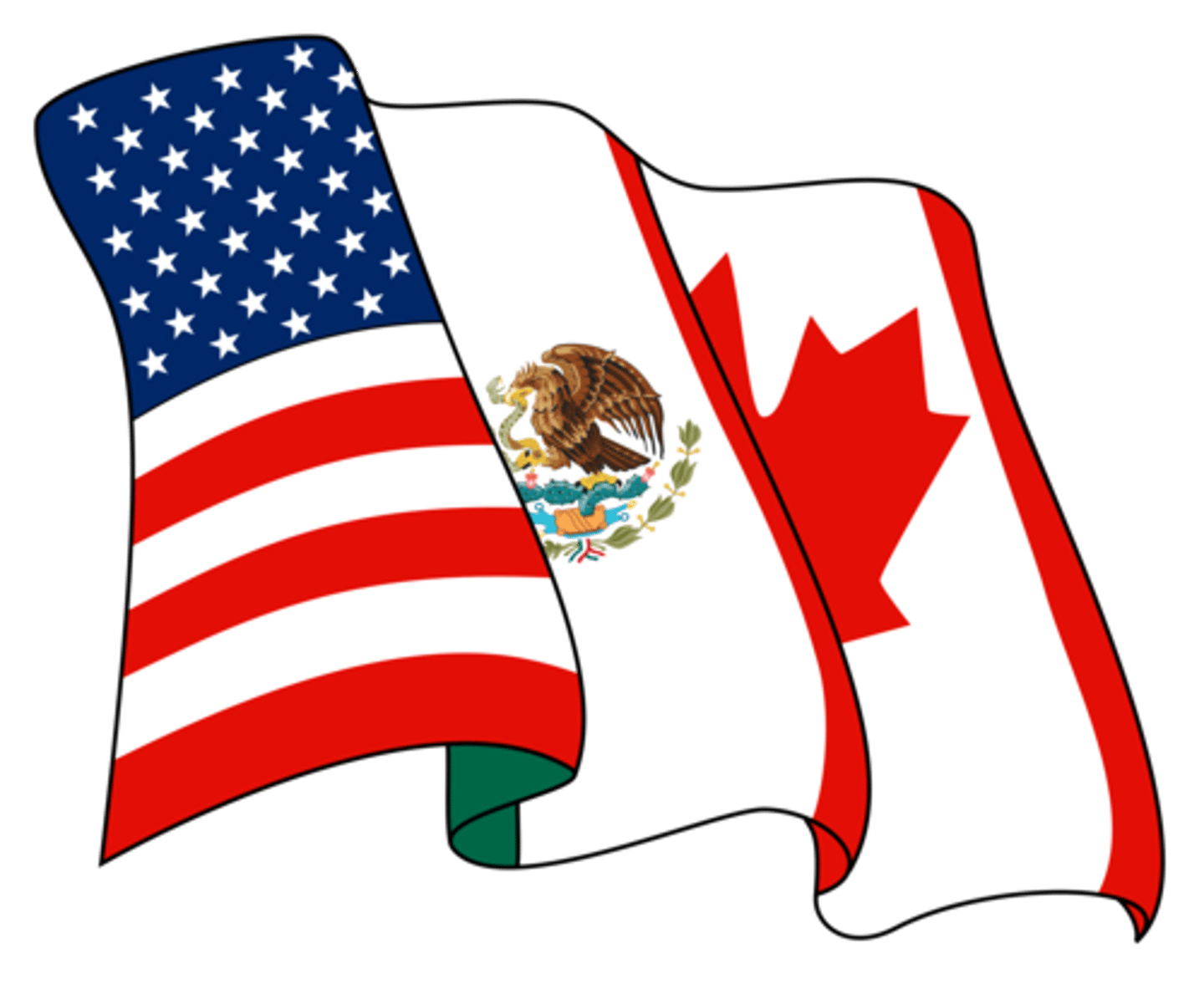 <p>North American Free Trade Agreement; signed by US, Canada and Mexico in 1993. Tariff rates are falling or disappearing</p>