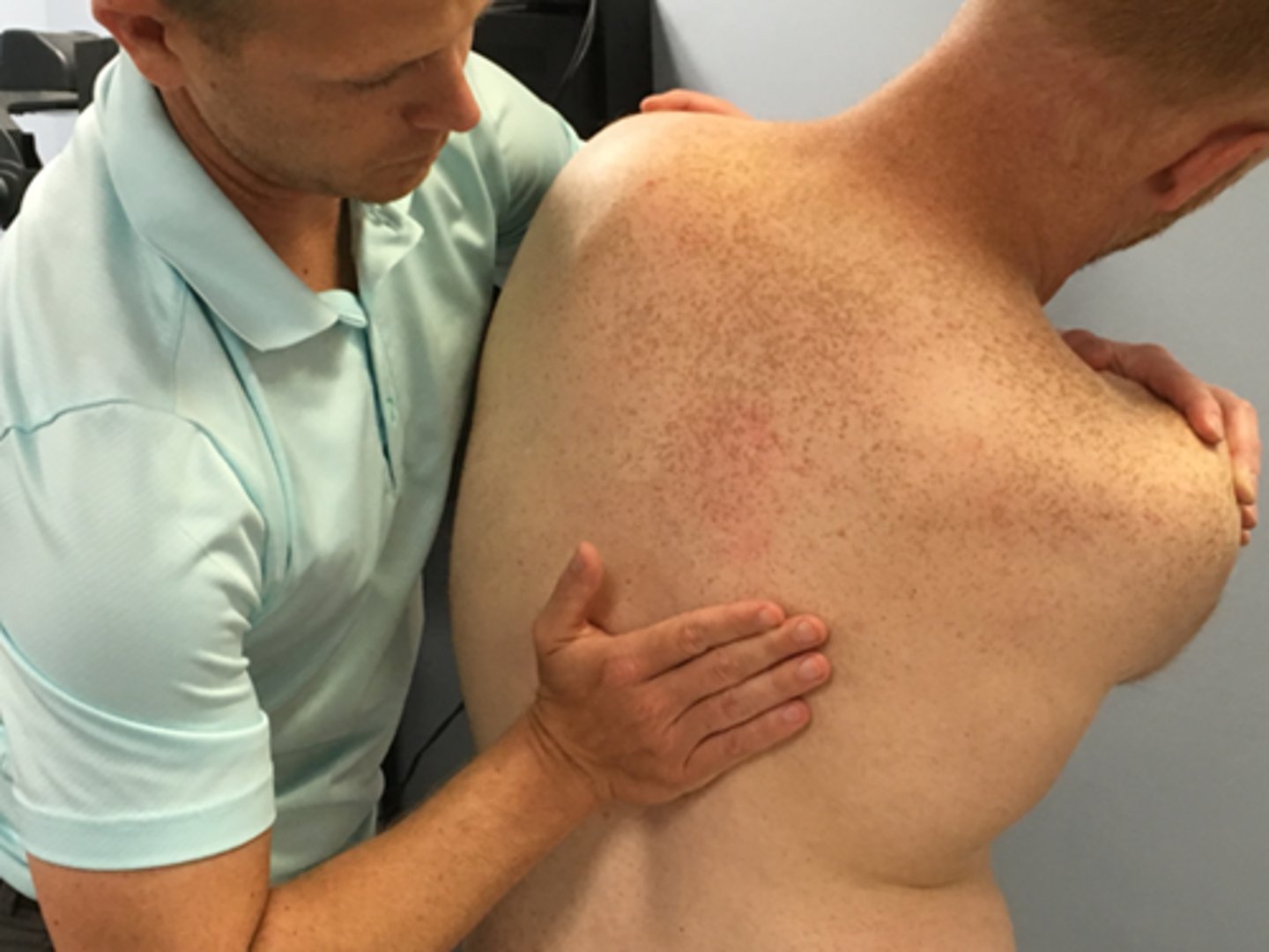 <p>SNAGS - lumbar/thoracic techniques: </p><p>Ulnar border of your hand is placed under the SP or TVP of target segment</p><p>Stand to the side of the patient (Opposite direction of movement)</p><p>Glide vertebra upward as patient side flexes</p>