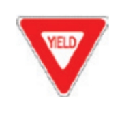 <p>what does the red yield sign indicate?</p>