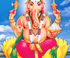 <p>The elephant headed son of Shiva and Shakti</p>