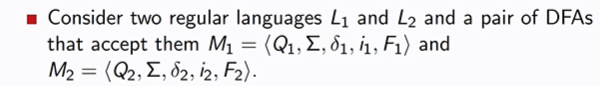 <p>Show the construction of closure under intersection using:</p>
