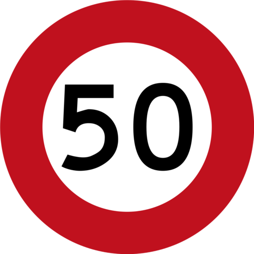 <p>50km/h [about 30 m.p.h) in built up areas and 80km/h [50 m.p.h] along Highways</p>