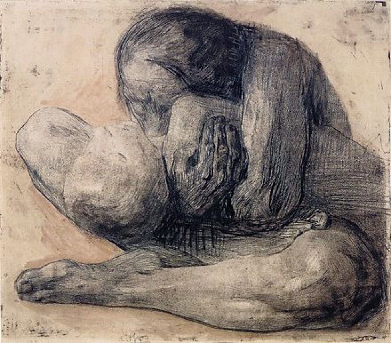 <p>Art Against War</p><p>Käthe Kollwitz used the style of German Expressionism to powerfully criticize war by focusing on its emotional and human consequences. Through distorted figures, heavy lines, and dark tones, she conveys grief, suffering, and loss, particularly among mothers and children. Works like Woman with Dead Child emphasize the pain of those left behind rather than glorifying battle. By centering ordinary people instead of soldiers or victories, Kollwitz transforms art into a form of protest, making the viewer confront the devastating realities of war.</p>