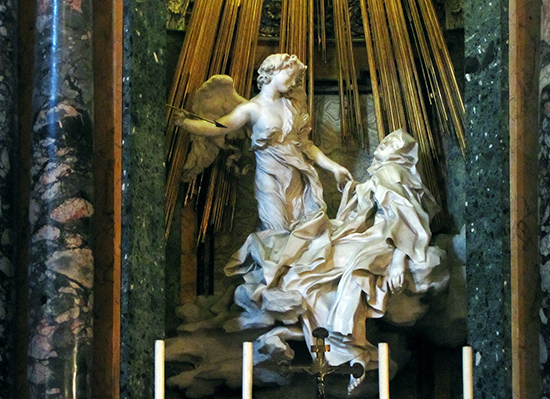 <p>Who sculpted <em>Ecstasy of Saint Teresa </em>and where is it located</p>