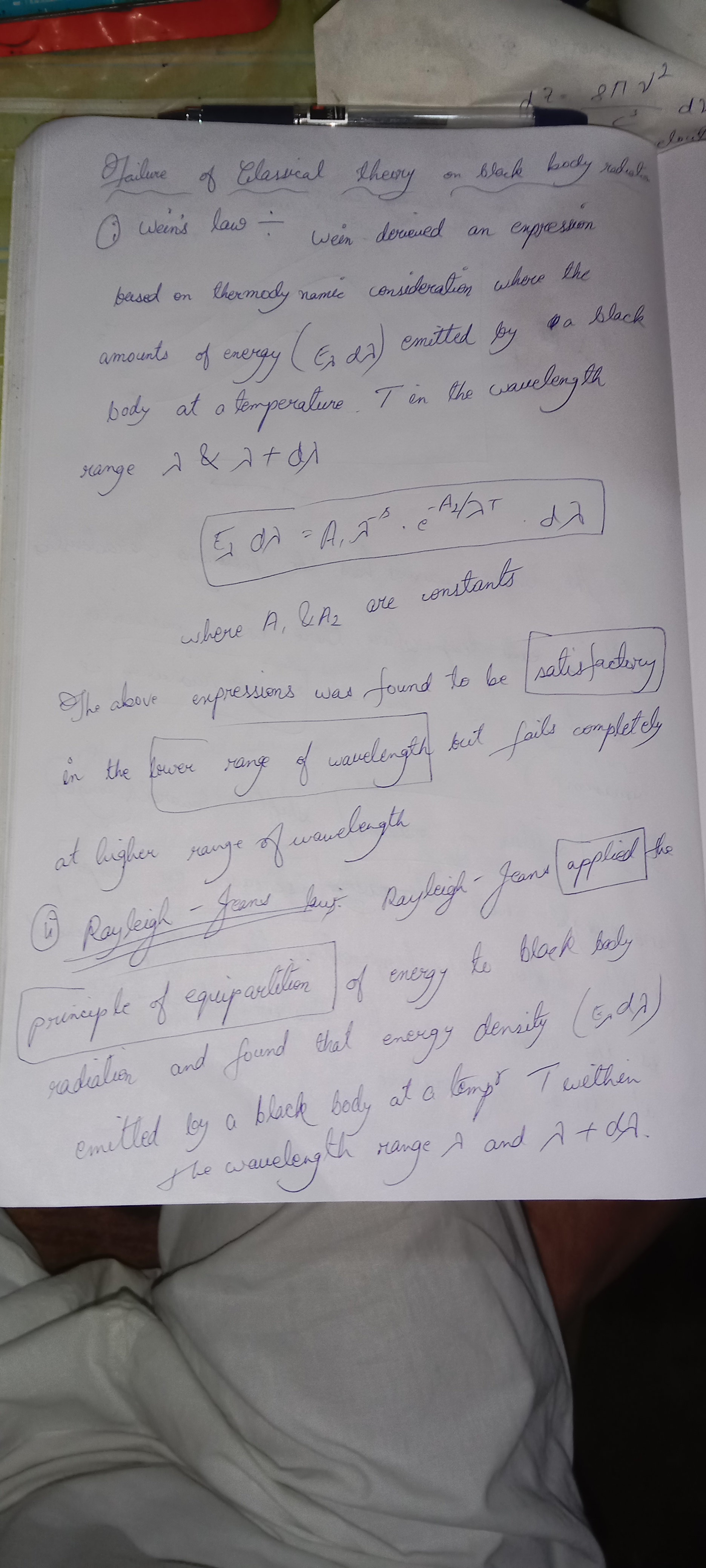 <p><span data-name="high_voltage" data-type="emoji">⚡</span>Failure of Classical Theory on Blackbody Radiation</p>