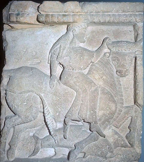 <p><span>Selinus, Temple Y: Metope with Europa on the bull</span></p>