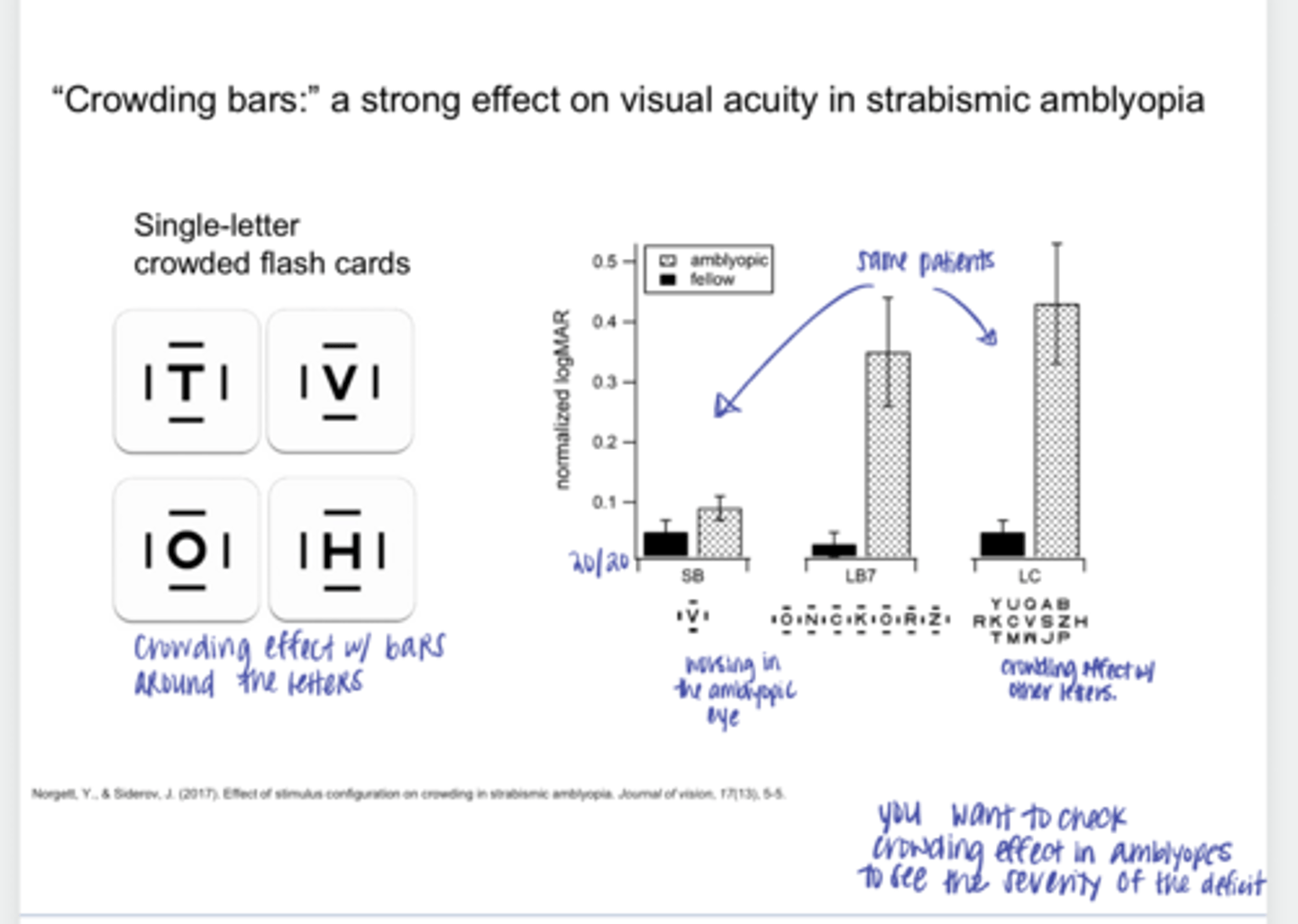 <p>Do crowding bars show a strong effect on VA in strabismic patients?</p>