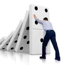 <p>The fear that if one country falls to communism, neighboring countries will also fall.</p>