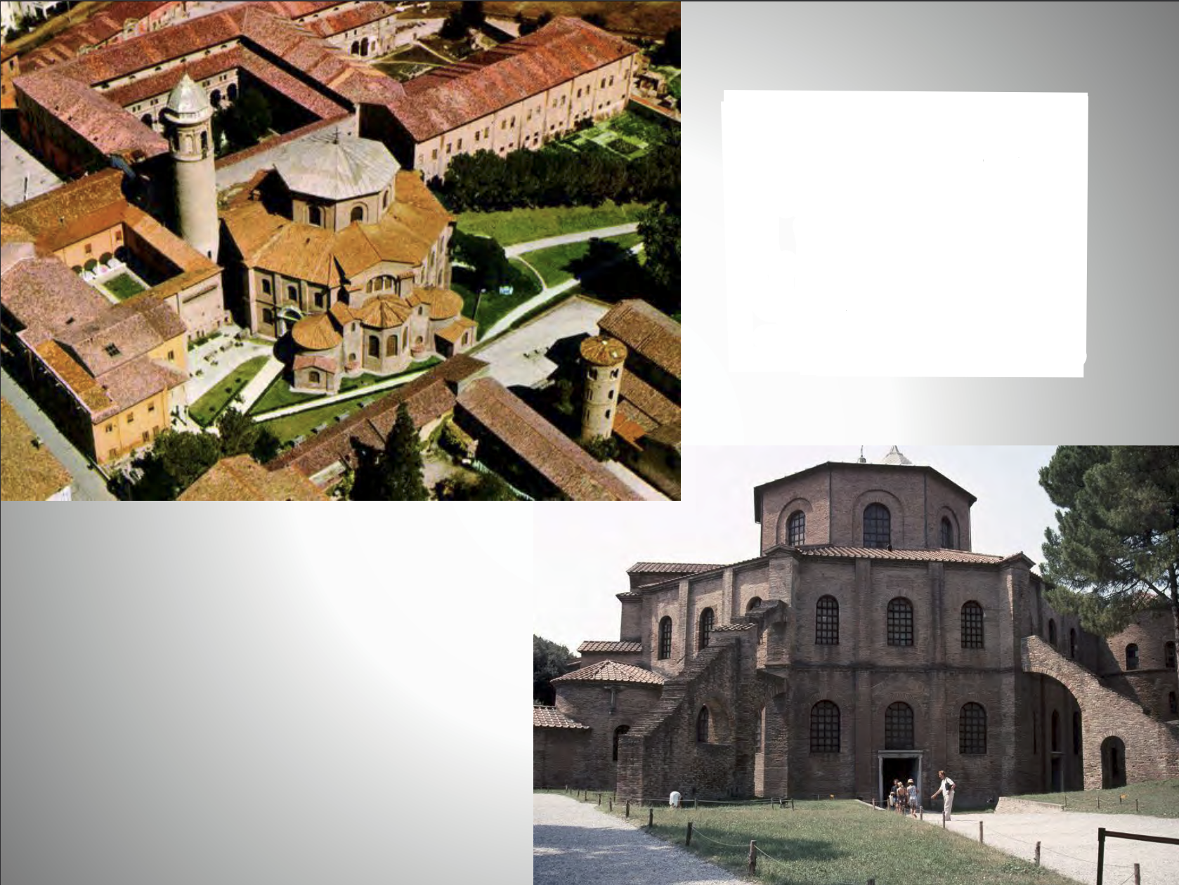 <p>double shell octagon plan, attached to the palace of the Bishop of Ravenna</p>