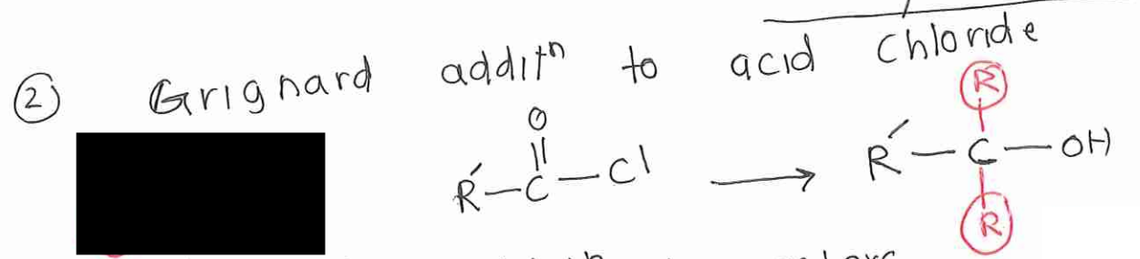 <p>Grignard addition to acid chloride</p>
