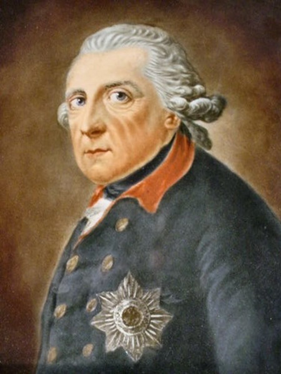 <p>a. King</p><p>b. Prussia</p><p>c. An example of an Enlightened Absolutist, he played the flute, spoke French instead of German, freed the serfs on royal lands, ended capital punishment, used the Enlightenment to further his power, rather than ensuring individual rights.</p>