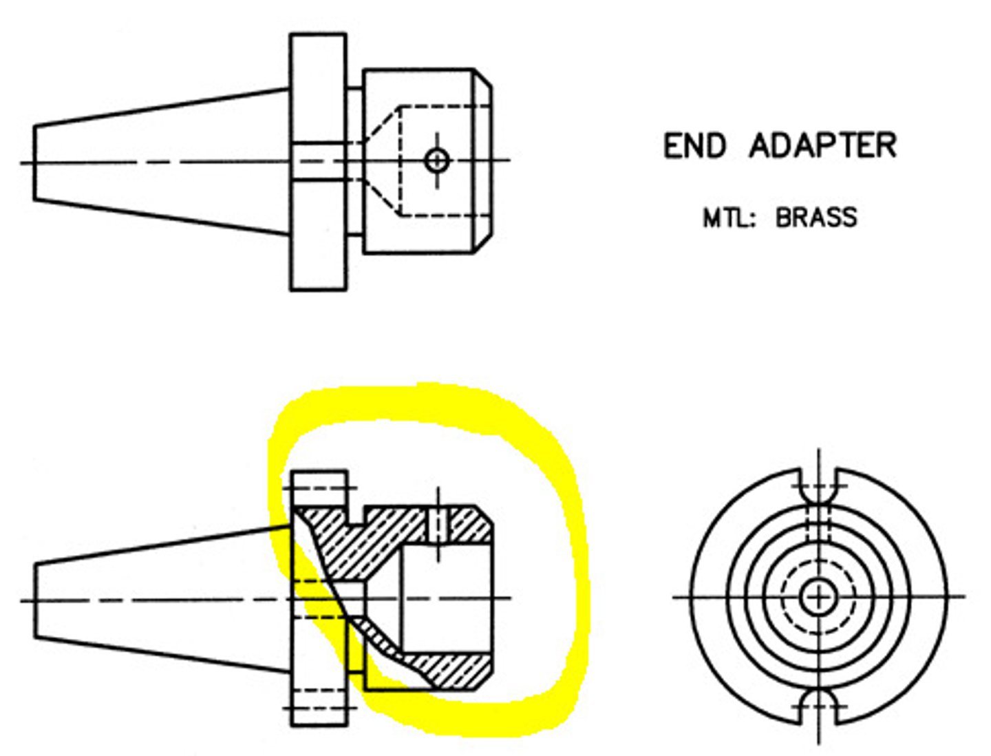 <p>A section view where an irregular portion of the object is broken away to reveal interior detail, without a full cutting plane line.</p>