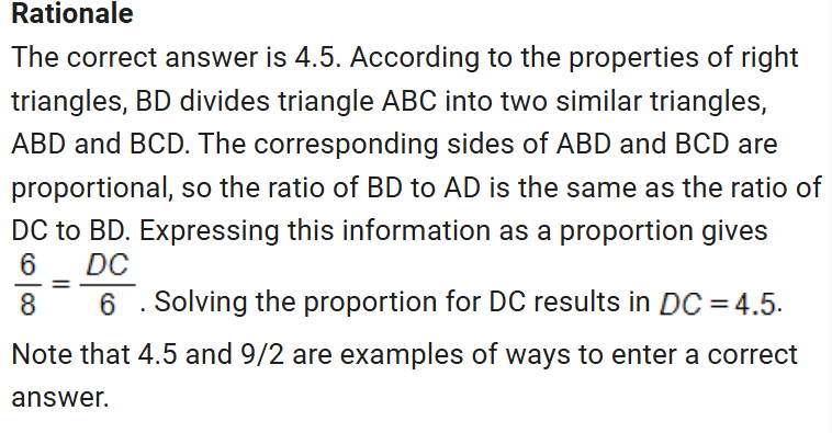 <p>I didn’t know the geometric mean theorem: a right triangle with a line in the middle called the altitude(alt) which separates them and creates a relationship  <span>like this a/alt=alt/b which you can use to solve for the legs.</span><br><br><span>use the thereom ONLY IF:</span><br>1. You have a <strong>right-angled triangle</strong> (a triangle with one 90-degree corner).</p><ol start="2"><li><p>The altitude (the height) is drawn <strong>from</strong> that 90-degree corner <strong>to</strong> the longest side (the hypotenuse).</p></li></ol><p></p>