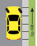 Turn your front wheels __away from the curb (left)__ and l__et your vehicle roll back a few inches__. The wheel should __gently touch the curb__. 