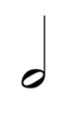 <p>half note (half of whole, ½)</p>