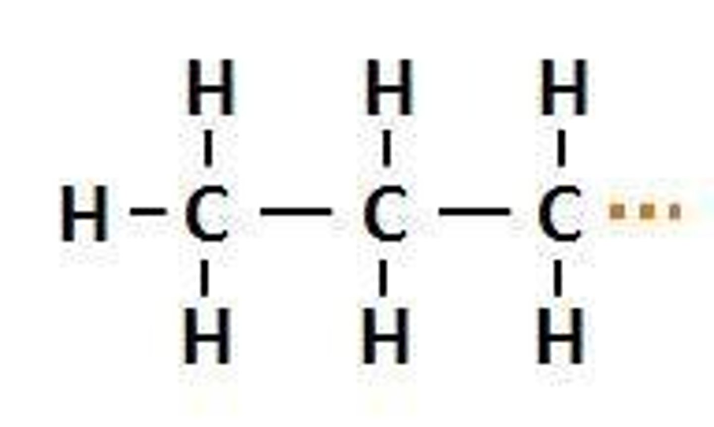 <p>An alkyl group with three carbon atoms and seven hydrogen atoms, represented as -C3H7.</p><p>Pr-</p>