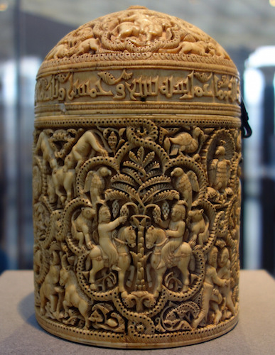 <p><strong>Pyxis of al-Mughira</strong></p><p>Early Medieval Europe</p><p>Present-day Spain</p><p>968 CE</p><p>Ivory</p>