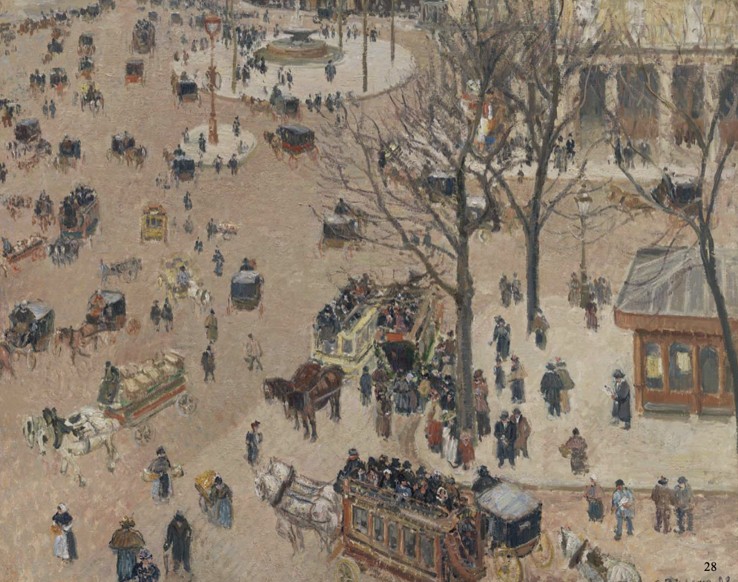 <p>La Place du Theatre Francais, Camille Pissarro 1898</p>