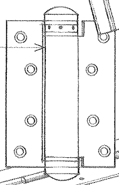 <p><span>A hinge containing a coiled spring in its barrel for closing the door automatically</span></p>