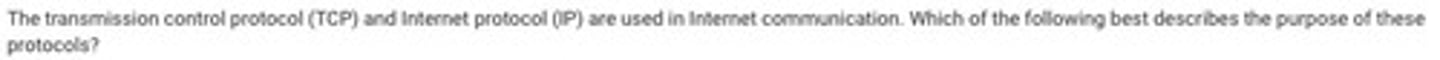 <p>C: To establish a common standard for sending messages between devices on the Internet</p>