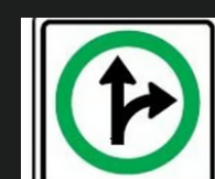Through or right turn