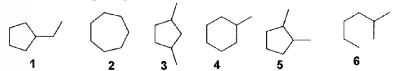 <p>Answer the TRUE statement regarding these molecules</p>
