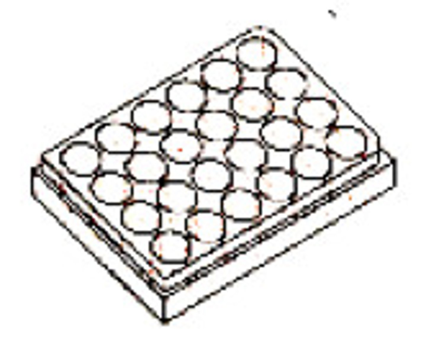 <p>a flat plate with multiple "wells" used for micro chemical reactions</p>