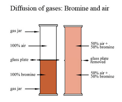 Diffusion of Bromine gas.