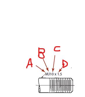 <p>label the thread notation </p>