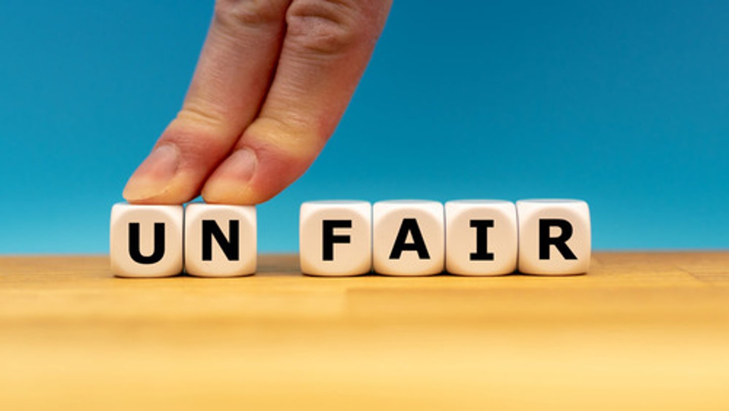 <p>unfairly</p>