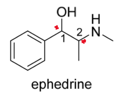 <p>How do we stereospecifically represent compounds that have MORE THAN ONE chirality centre? E.g. ephedrine</p>