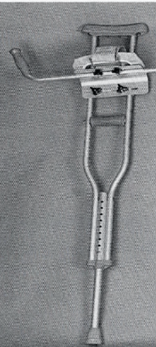 <p>attachment for crutches/waker that allows weight to be carried mainly through forearm vs wrist/hand</p>