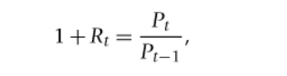 <ul><li><p>rearranged the simple return formula</p></li><li><p>useful to represent the value at time <em>t</em> of investing $1 at time <em>t-1</em></p></li></ul><p></p>
