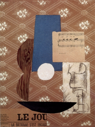 <p><span style="font-family: Calibri"><em>Guitar, Music Sheet, and Glass, </em>1912</span></p>