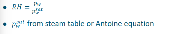 <ul><li><p>Relative humidity is the relative amount of vapor in air compared to the maximum saturation at a specific temperature</p></li></ul><p></p>