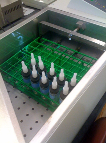 <p>Study digestion in the lab. Tiller and Terry tested ruminant and keep the rumen fluid in body temp of cow, and shake it. Bodies and Fernandez’s created a 3 stage closed batch (stomach, SI, Hindgut) to emulated swine digestion. Lockhart tested it on horses. Animal donated fecal matter to get microbes. Easier to manage 10 tubes in a shaking water bath than 10 horses.</p>