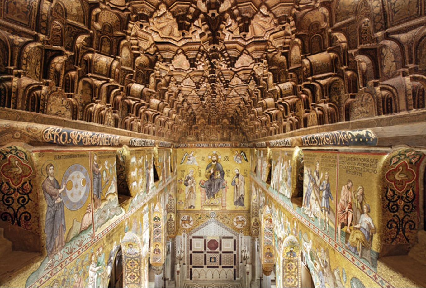 <p>Wooden Ceiling, Cappella Palatina, Palermo, Sicily, 1140</p>