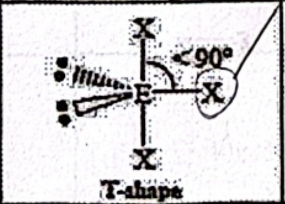 <p>T-shape (sp<sup>3</sup>d)</p>