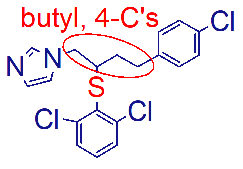 <p>what is the important point of this molecule (butoconazole nitrate);</p>