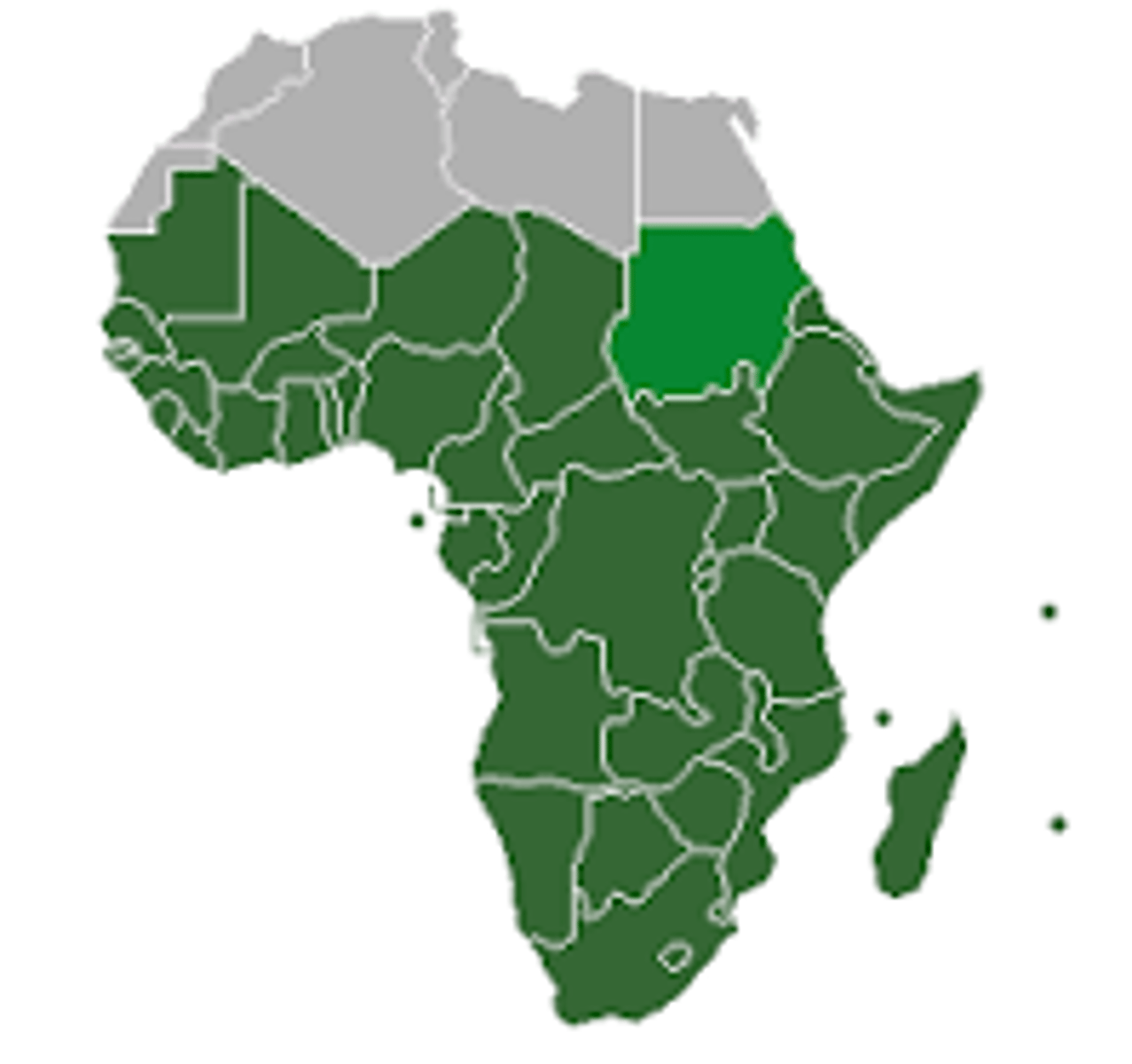 <p>the part of Africa below the Sahara Desert</p>