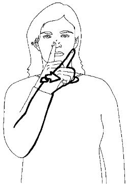 <p>Brush your nose with your index finger twice</p>