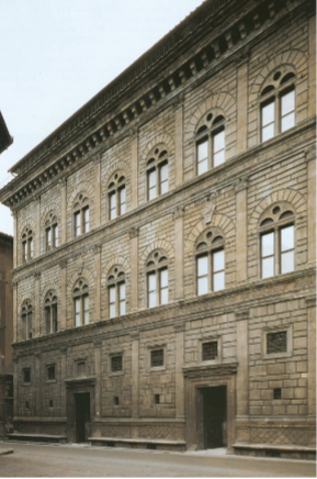 <p>Who designed the Palazzo Rucellai?</p>